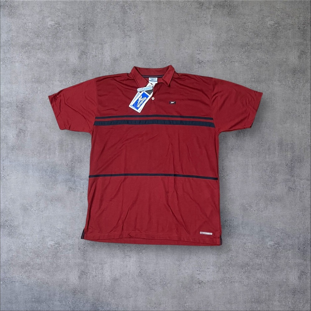 NWT Deadstock Red & Navy Stripe Polo